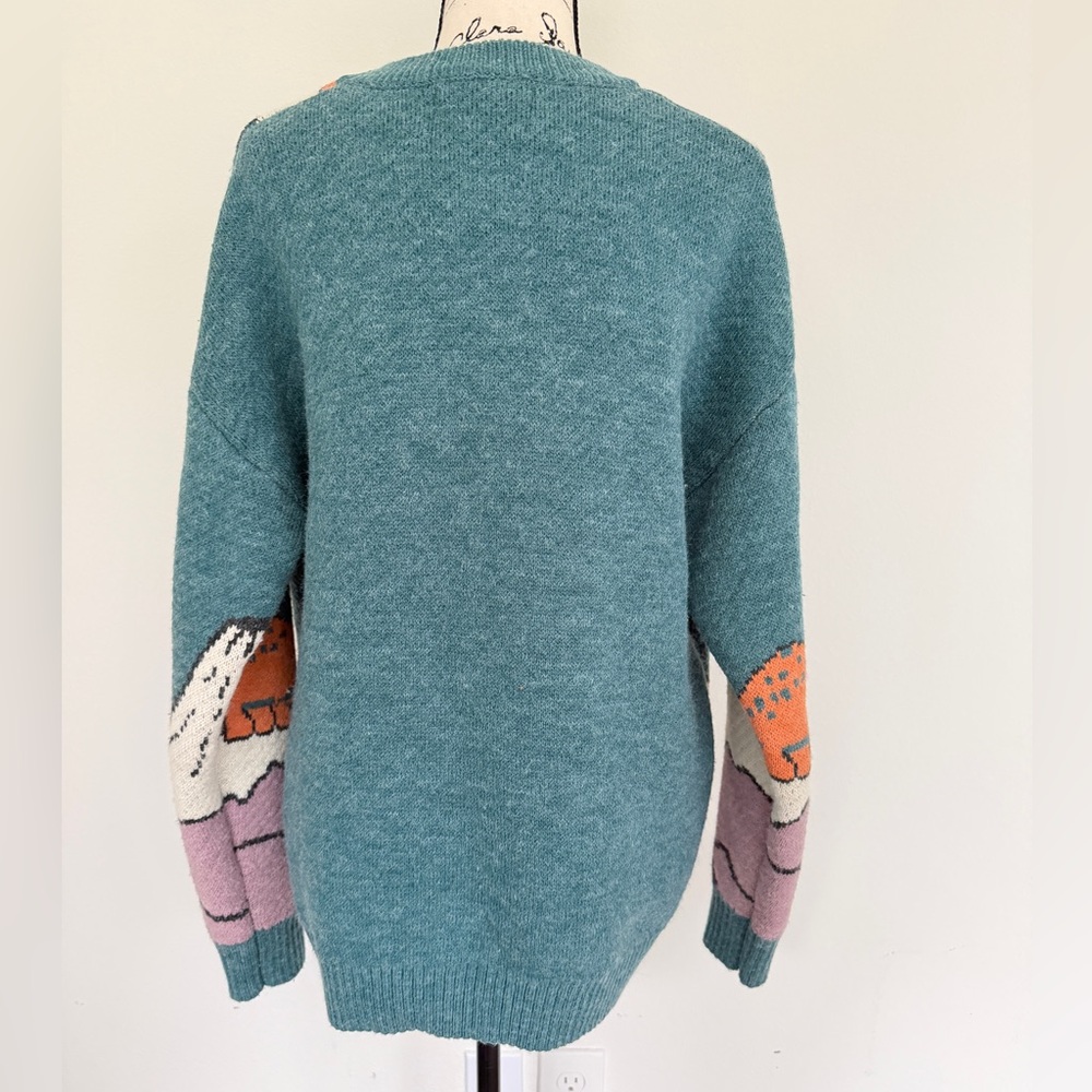 Aelfric Eden Dinosaur Sweater Sz L Dino Triassic Fossils Kawaii Cabin Core - Picture 5 of 16